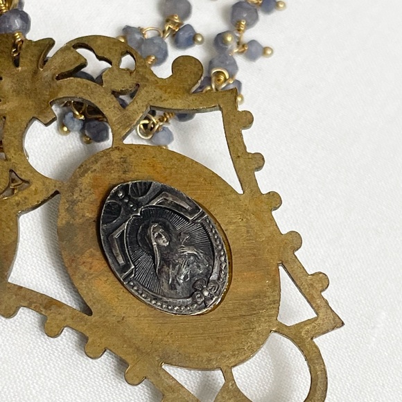 Sapphire and labradorite necklace - Picture 4 of 9